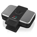 Cloer 1459 Brüsseler Waffeleisen, 1000 W, Backampel, stufenlos wählbarer Bräunungsgrad, schwarz-edelstahl