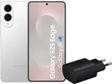 Samsung Galaxy S25 Edge 512GB Silber 5G + Samsung Ladegerät 25 Watt Schwarz