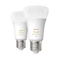2 lampadine LED, Hue White Ambiance, E27, goccia, trasparente, luce cct e rgb, 6W=806LM (equiv 6 W), 200° dimmerabile, PHILIPS HUE