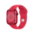 Apple Watch Series 8 (GPS + Cellular, 41mm) Smartwatch con cassa in alluminio (PRODUCT) RED con Cinturino Sport (PRODUCT) RED - Regular. Fitness track