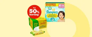 Tot 50% korting op luiers & billendoekjes