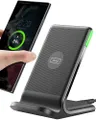 INIU Draadloze Oplader, 15W Snel Qi-gecertificeerd Draadloos Oplaadstation met Slaapvriendelijk Adaptief Licht, Compatibel met iPhone 15 14 13 12 Pro 