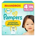 Pampers Premium Protection Maat 4, 174 Luiers, 9kg-14kg, Dubbele Bescherming voor de Huid en Tegen Lekken
