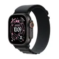 Apple Watch Ultra 3 [GPS + Cellular 49 mm] Montre connectée Course à Pied et Multisport avec boîtier Titane Noir et Boucle Alpine Noir. Communications