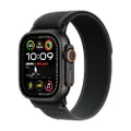 Apple Watch Ultra 2 GPS + Cellular 49mm Smartwatch, Sports Watch with Black Rugged Titanium Case with Black Trail Loop - M/L. Fitness Tracker, Precisi