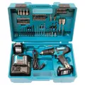 Makita HP333DSAX1 Akku Schlagbohrschrauber, 12V Max., 2,0 Ah, 2 Akkus und Ladegerät in Transportkoffer, Batteriebetrieben, Blau