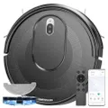 Vexilar W7 Saugroboter mit Wischfunktion 3 in 1, Staubsauger Roboter mit Anti-Haar-Wicklungs-Saugdüse, 4000Pa Saugkraft, 120Mins Max, APP/Fernbedienun