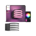 Philips Hue Lucca Buitenwandlamp, Instelbaar Wit en Gekleurd Licht, Helder 1100 lm, A60-lamp Inbegrepen, Dimbaar, IP44 Weerbestendig, Matter Compatibe