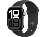Apple Watch Series 10 - Wifi - 42mm - Zwarte Aluminium Case met Zwart Sportbandje - M/L