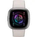 fitbit Sportuhr Fitbit Sense 2 - Mondweiu00df - intelligente Uhr mit Band Sense 2, Telefonsuchfunktion, u00dcberwachung der Herzfrequenzvariabilitu00e