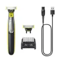 De authentieke Philips OneBlade 360 Elektrische Baardtrimmer Scheerapparaat, Met 2 Innovatieve 360 mesje voor het Gezicht, 5-in-1 Instelbare Kam, Mode