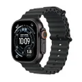 Apple Watch Ultra 3 [GPS + Cellular 49 mm] Montre connectée course à pied et multisport avec boîtier titane Noir et Bracelet Ocean Noir. Communication