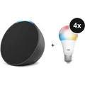 Amazon Starter Set - mit Echo Pop (Neueste Gen.) + 4 tink Basics Matter White & Color E27 Bulbs