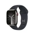 Apple Watch Series 9 GPS + Cellular 41mm Smartwatch con cassa in acciaio inossidabile color grafite e Cinturino Sport mezzanotte - M/L. Fitness tracke