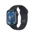 Apple Watch Series 9 [GPS + Cellular 41 mm] med boett i aluminium midnatt och Sportband i midnatt – S/M. Träningsmätare, apparna Syrenivå i blodet och