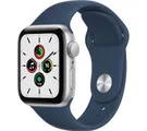 APPLE Watch SE &#8211; Silver with Abyss Blue Sports Band, 40 mm, Silver/Grey,Blue