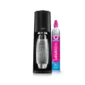 SodaStream TERRA Bruiswater- en frisdrankmachine, verpakking van 1 fles, 1 l, roestvrijstalen afwerking, vaatwasmachinebestendig + 1 gasvulling, 60 l,