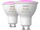 PHILIPS HUE White and Color Ambiance 4.3W GU10 Smart Spotlights 2-Pack