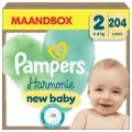 Pampers Harmonie Maat 2 maandbox - 204 luiers, 4kg-8kg