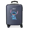 Disney Happy Stitch Kabinenkoffer, Blau, 38 x 55 x 20 cm, starr, ABS, Seitenkombinationsverschluss, 35 l, 2 kg, 4 Doppelrollen, Handgepäck, blau, Kabi