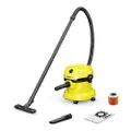 Kärcher Nass-/Trockensauger WD 2 Plus V-12/4/18/C, inkl. Patronenfilter, Vliesfilterbeutel, 1.000 W, Kunststoffbehälter: 12 l, Saugschlauch: 1,8 m, Bl