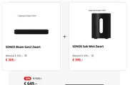 SONOS Beam Gen2 + Mini Sub Zwart Bundelvoordeel