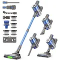 Teendow Akku-Hand-und Stielstaubsauger V10 PRO 2-in-1 Akku Staubsauger, 50KPa Akkustaubsauger, 300 W, mit Beutel, 60 Min Laufzeit, HEPA & LED, 4 HEPA-