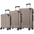 YONSLY Kofferset Premium Reisekoffer TSA-Schloss,YKK-Reißverschluss Hartschalen-Koffer, 4 Rollen, (3 tlg., M-L-XL-Set), Trolley Kabinenkoffer Rollkoff