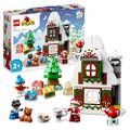 LEGO 10976 DUPLO Lebkuchenhaus mit Weihnachtsmann Figur, Weihnachtshaus-Spielzeug, Geschenk für Kleinkinder ab 2 Jahren, Bausteine, Lernspielzeug für 