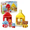 LEGO DUPLO My First Daily Routines: Eating & Bedtime Toddler Learning Toys with 2 Houses and 4 Animal Figures, Let's Toddlers Explain Feelings, Gifts 