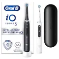 Oral-B iO 5 stuks elektrische tandenborstels, zwart en wit, Bluetooth, 2 borstels, 1 reisetui