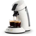 Philips Senseo Original Plus Kaffeepadmaschine mit Kaffeestärkeauswahl, Coffee Boost Technologie, aus recyceltem Plastik, Farbe: Weiß (CSA210/10)
