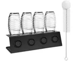 Flessenhouder voor Soda Stream 4 flessen, afdruiprek van roestvrij staal, afdruiprek met afneembare lekbak en dekselhouder voor SodaStream Crystal en 