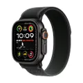 Apple Watch Ultra 2 (GPS + Cellular 49 mm) Smartwatch, Sportuhr mit Titangehäuse in Schwarz und Trail Loop in Schwarz (M/L). Fitnesstracker, präzises 