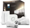 Philips Hue starterkit &#8211; zachtwit licht &#8211; 3 lampen &#8211; E27 &#8211; 1100lm &#8211; 1 dimmer switch