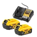 DeWALT Accuset DCB1104P2-QW, 18V, 5Ah, 2x XR-accu DCB184 incl. snellader voor XR-schuifaccu's en Flexvolt accu's