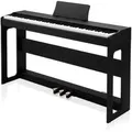 VINGLI Digitalpiano GDP-104 E Piano 88 Tasten, vollgewichtete Tastaturen, Dual Bluetooth, Digitalpiano mit Klavierständer, Weiß/Schwarz/Schwarznussbra