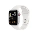 APPLE Watch SE Cellular (2022) &#8211; Silver with White Sports Band, 40 mm, Silver/Grey,White