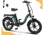 Hitway BK6S Elektrische Fiets | Opvouwbare E-bike | 20 Inch Fatbike | 12AH | 25km/h | 7 Versnellingen | Zwart