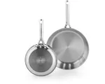 BK Sparkling Koekenpannenset 2-delig - 20/28cm - Zonder antikleeflaag - Pannenset inductie - RVS pannenset - Ovenbestendig tot 230°C - RVS handgrepen 