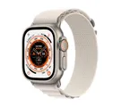 APPLE Watch Ultra Cellular &#8211; Titanium with Starlight Alpine Loop, Small, 49 mm, Silver/Grey,White