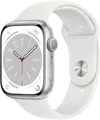 Apple Watch Series 8 41mm Zilver Aluminium Witte Sportband