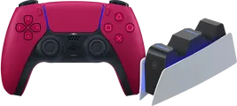 Sony PlayStation 5 DualSense Draadloze Controller Cosmic Red + BlueBuilt oplaadstation