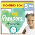 Pampers Harmonie Luiers Maat 5, 152 Luiers, 11kg-16kg, Zachte Bescherming voor de Huid met 100% Droogheid van Pampers