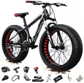 YUYANAIAI MTB 26 inch Fatbike Volwassenen, Fat Tire Mountain Trail Bike, 27/30 versnellingen fiets dubbele vering volledige vering dubbele schijfrem