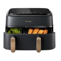 Philips Airfryer 3000-serie Dual Basket - Na352/00 Dubbele Mand 9 L Tot 6 Personen Heteluchtfriteuse Zwart