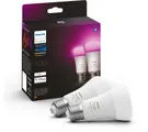 PHILIPS HUE White &amp; Colour Ambiance Bluetooth LED Bulb &#8211; E27, 1100 Lumens, Twin Pack, White