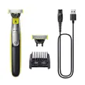 De authentieke Philips OneBlade 360 Elektrische Baardtrimmer Scheerapparaat, Met 2 Innovatieve 360 mesje voor het Gezicht, 5-in-1 Instelbare Kam, Mode