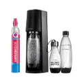 SodaStream Wassersprudler TERRA Vorteilspack mit CO2-Zylinder, 2x 1L spülmaschinenfeste Kunststoff-Flasche und 1x 0,5L spülmaschinenfeste Kunststoff-F