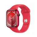 Apple Watch Series 9 [GPS 45 mm] med boett i aluminium (PRODUCT) RED och Sportband i (PRODUCT) RED – M/L. Träningsmätare, apparna Syrenivå i blodet oc